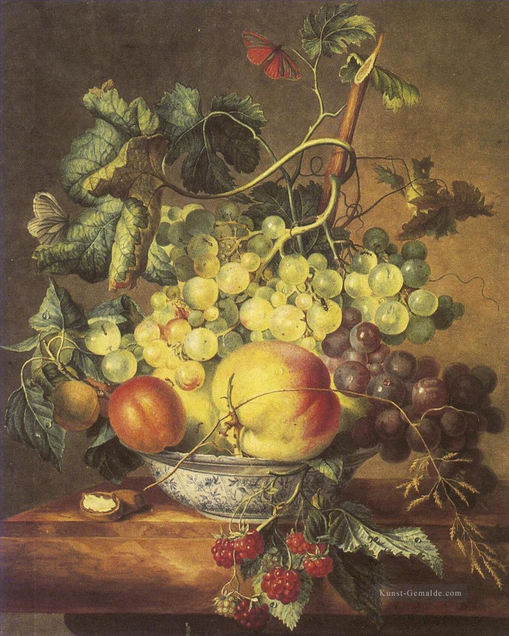 Vruchtenstilleven in een porseleine kom Francina Margaretha van Huysum Stillleben Ölgemälde